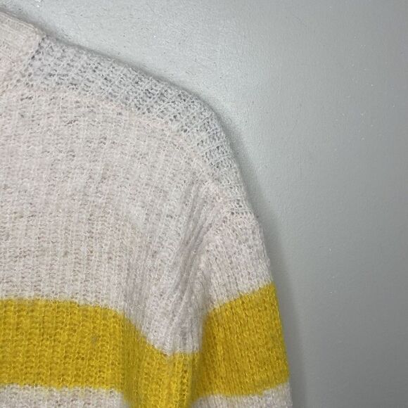 A.P.C. Womens Lia Yellow-Stripe Pullover Sweater Sz XL Alpaca-Wool-Blend Paris - Picture 5 of 7